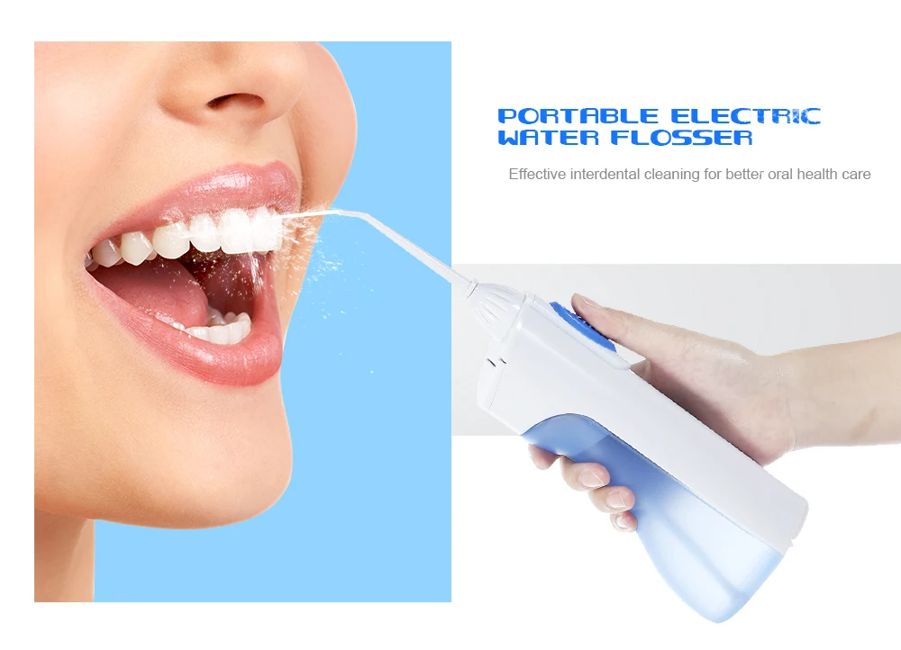 Portable Desktop Electric Dental Water Flosser Cordless Teeth Cleaning Tools with 2 Floss Tips