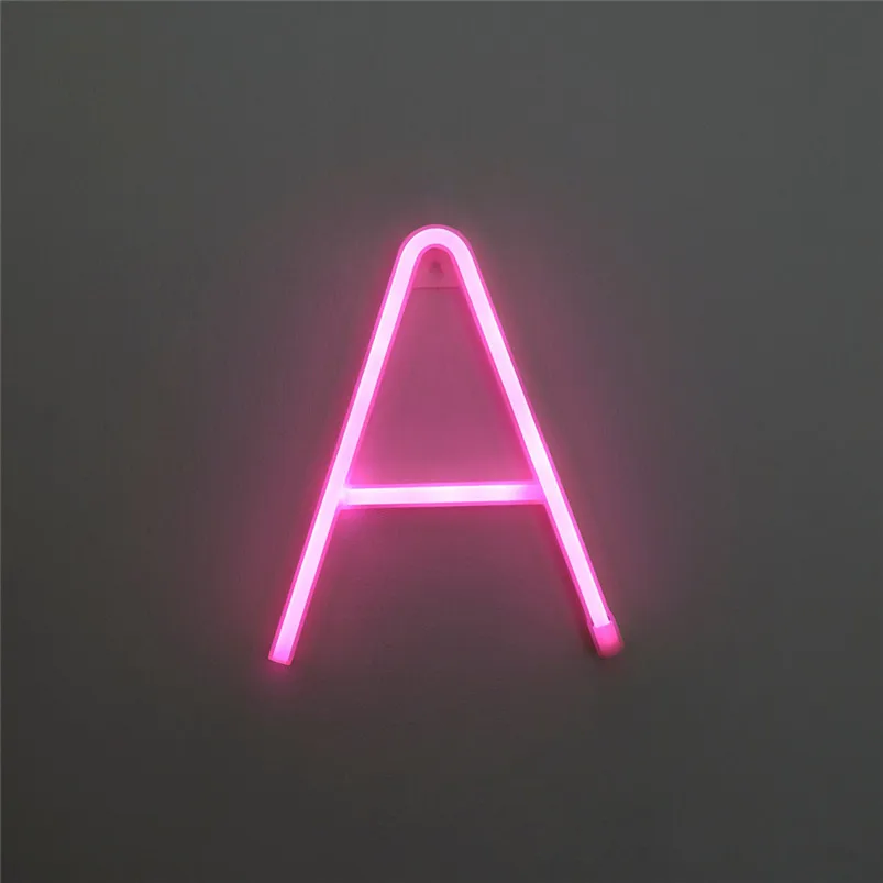 LED Letter Night Lights Plastic Light Up Letters Standing Hanging Warm Pink Light Home Decor Luces Led Decoracion 40JUL2201