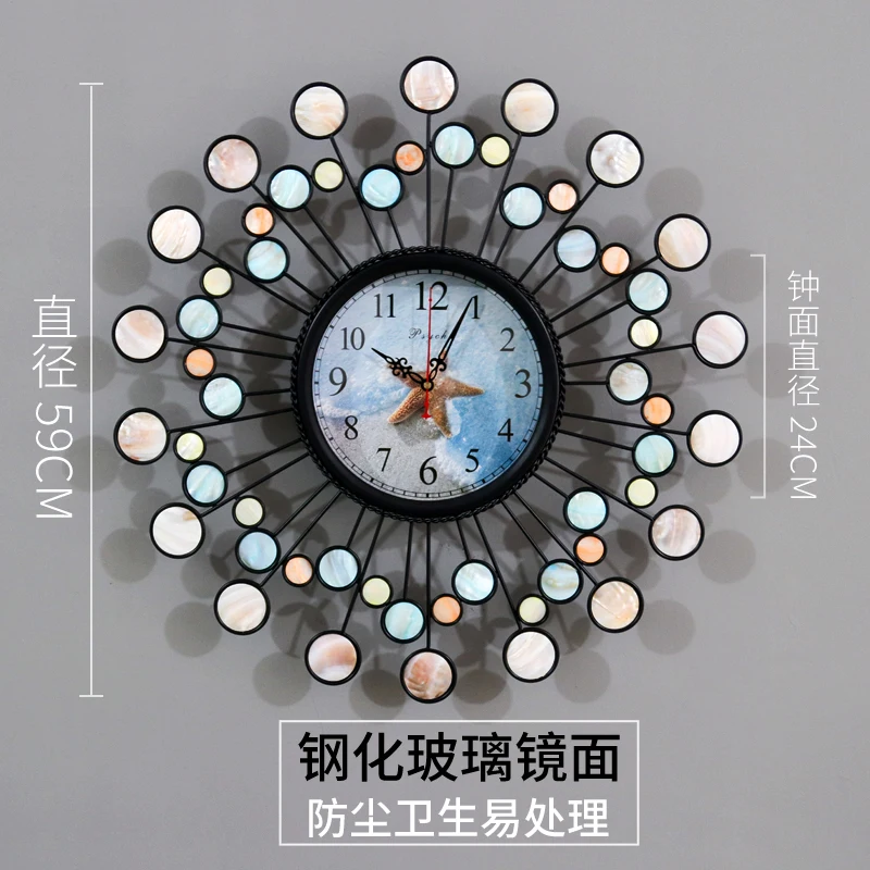Minimalist Wall Clock Clock Personality Art Wall Charts Quartz Wall Clocks Color:F-58cm