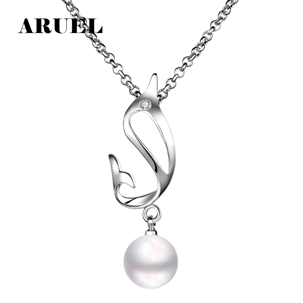 ARUEL Fashion Animal Dolphin Women Jewelry Zircon Imitate Pearl Pendant Gold/Silver/Rose Gold Color Chain Necklaces &amp Pendants |