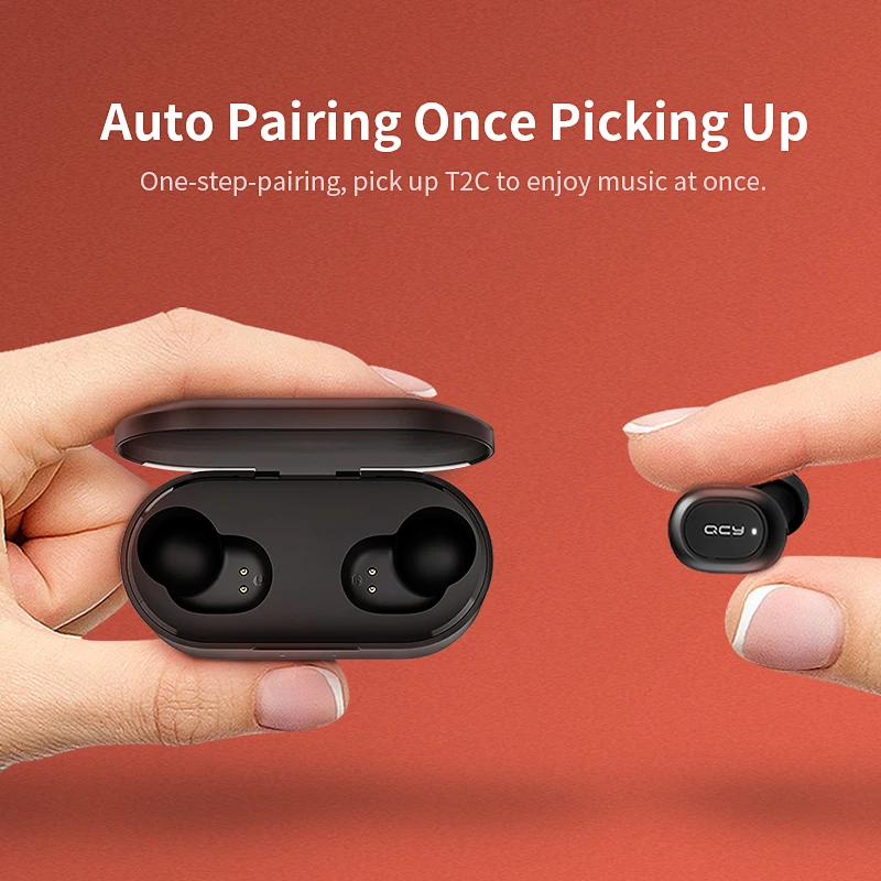 QCY QS2 TWS Mini Dual V5.0 Bluetooth Earphones True Wireless Headsets 3D Stereo Sound Earbuds Dual Microphone With Charging box