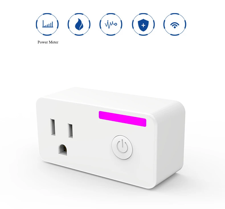 WiFi Smart Мощность штекер розетка стандарта США с синхронизации Мощность метр функция голосового Управление с Amazon Alexa Google дома