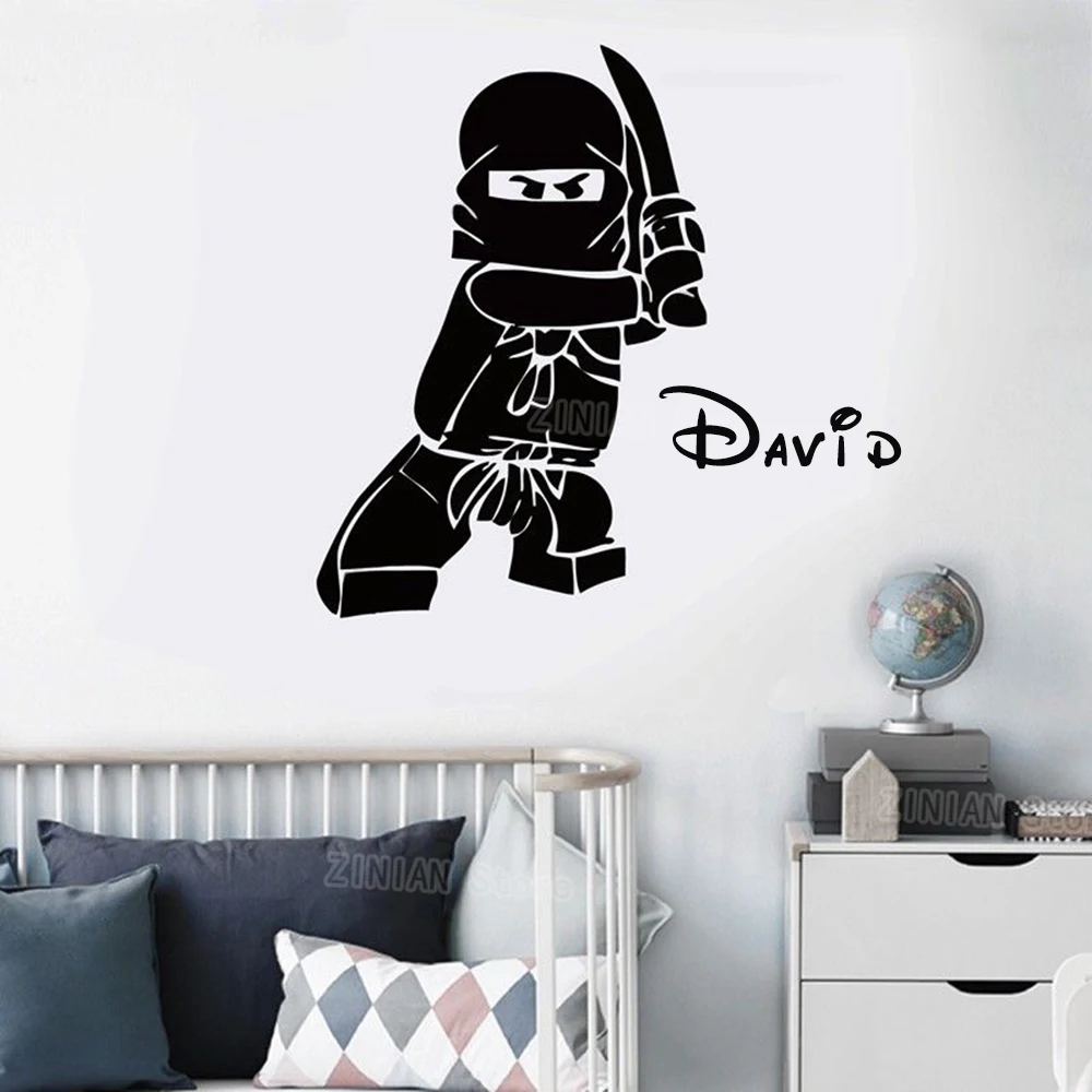 

Personalized Name Lego Vinyl Wall Decal Sticker For Kids Boy Rooms Children's Room Custom Kid Name Decals Z330