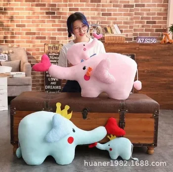

Kawaii I love you heart shaped couple elephant plush toy cute elephant doll cushion sleeping pillow Christmas Gift