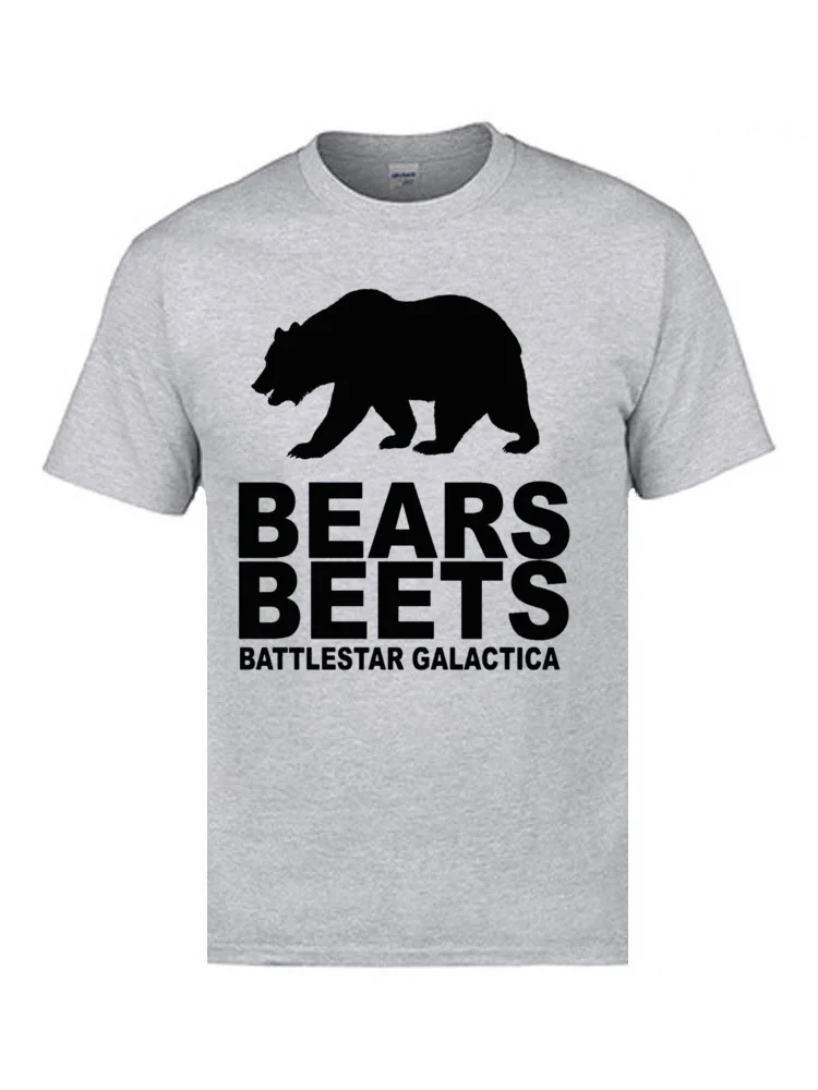 Bears Beets Battlestar Galactica 3790 2018 New Man T Shirts Round Collar Short Sleeve 100% Cotton T Shirt Family Tops Shirt Bears Beets Battlestar Galactica 3790 grey