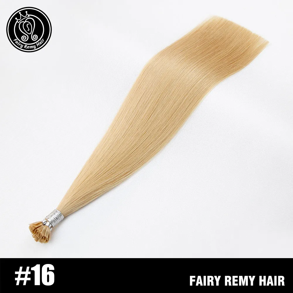 Сказочные волосы remy, 0,8 г/локон, настоящие человеческие волосы Remy для наращивания на плоских кончиках, волосы для наращивания, двойной рисунок, блонд, капсулы, кератиновые человеческие волосы, пряди 80 г/ - Цвет: #16