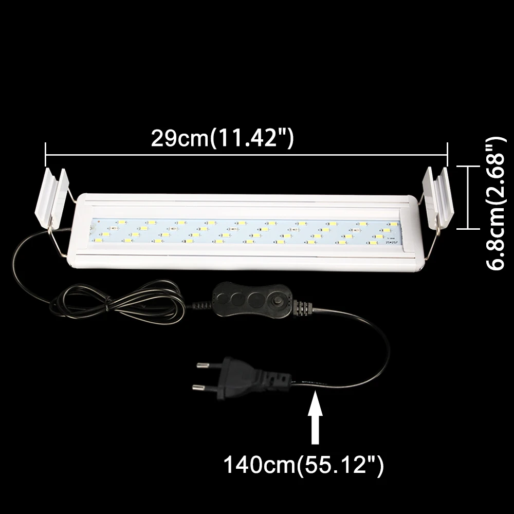 Расширяемый тонкий светильник для аквариума с регулируемой яркостью, светильник для аквариума 220 V/110 V 5 W/8 W/11 W/16 W, светодиодный светильник для аквариума