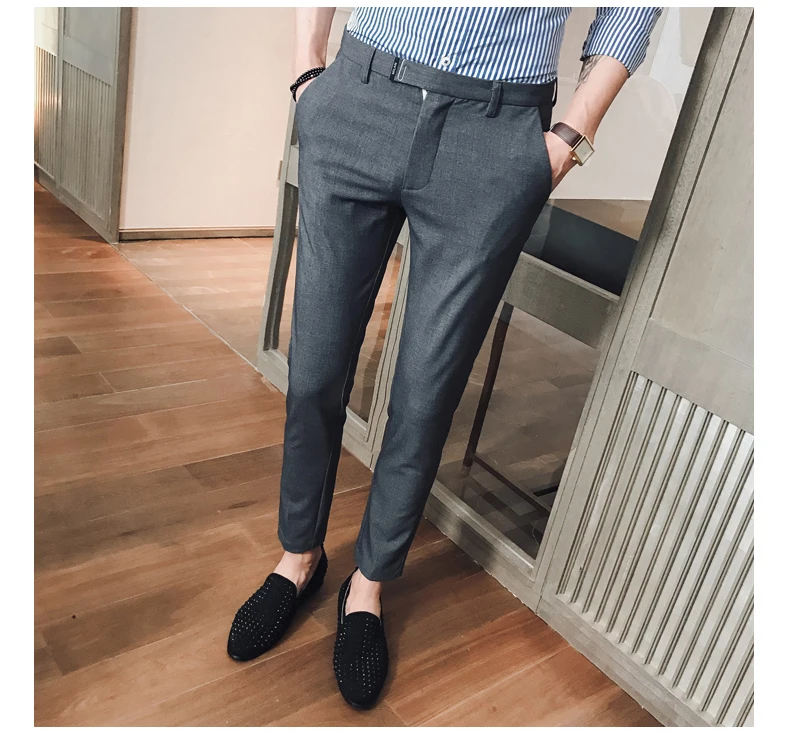 2018 новый модный мужской костюм брюки Slim Fit платье брюки мужские офисные брюки большой размер деловые классические мужские офисные брюки