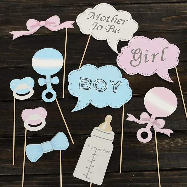10 Pcs Party Gifts Photo Booth Props Diy Bottle Baby Shower Boy Girl 10 Pcs Party Gifts Photo Booth Props Diy Bottle Baby Shower Boy Girl