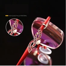 diamond Trimming Reading glasses Ms Anti-blue radiation fashion Frameless presbyopia gafas de lectura lentes de lectura mujer