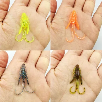 

40pcs/lot fishing lure soft 3.7cm/0.8g grub artificial Trout crankbait Panfish Crappie Bream soft bait smell salt 10 Colors