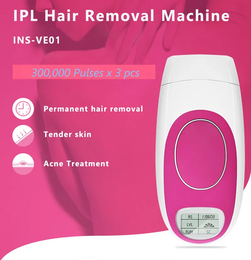 3 in 1 300,000 Pulses Permanent Laser Hair Removal MINI IPL Hair