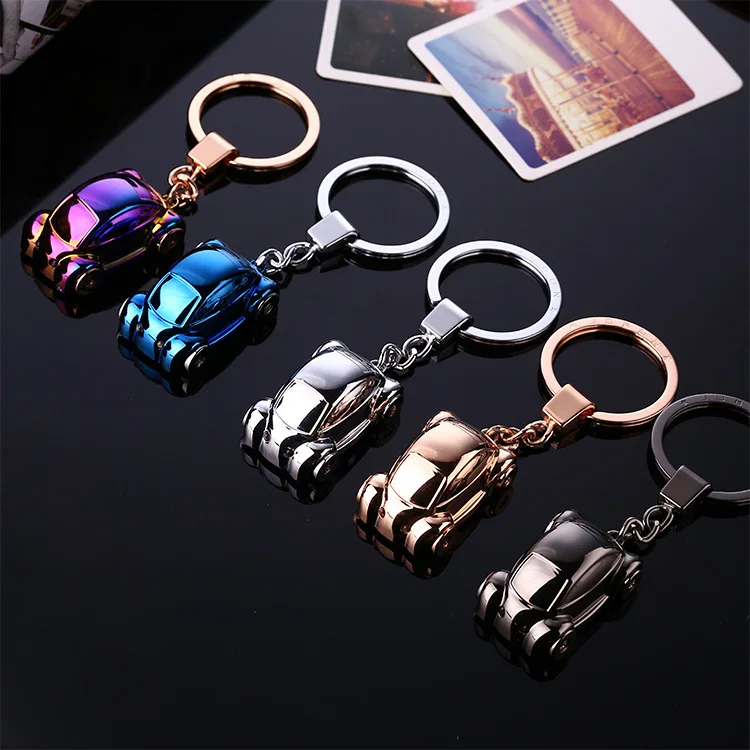 

High Quality Metal LED Headlight Car Model Keychain Women Men Car Purse Pendant Key Chain Holder Gift Trinket Llavero Porte Clef