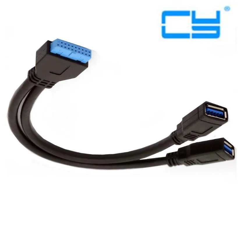 USB3.0 20P-2AF кабель для передачи данных Сделай Сам провод из чистой меди 20 P разъем 2 USB3.0 женский 0,25 м