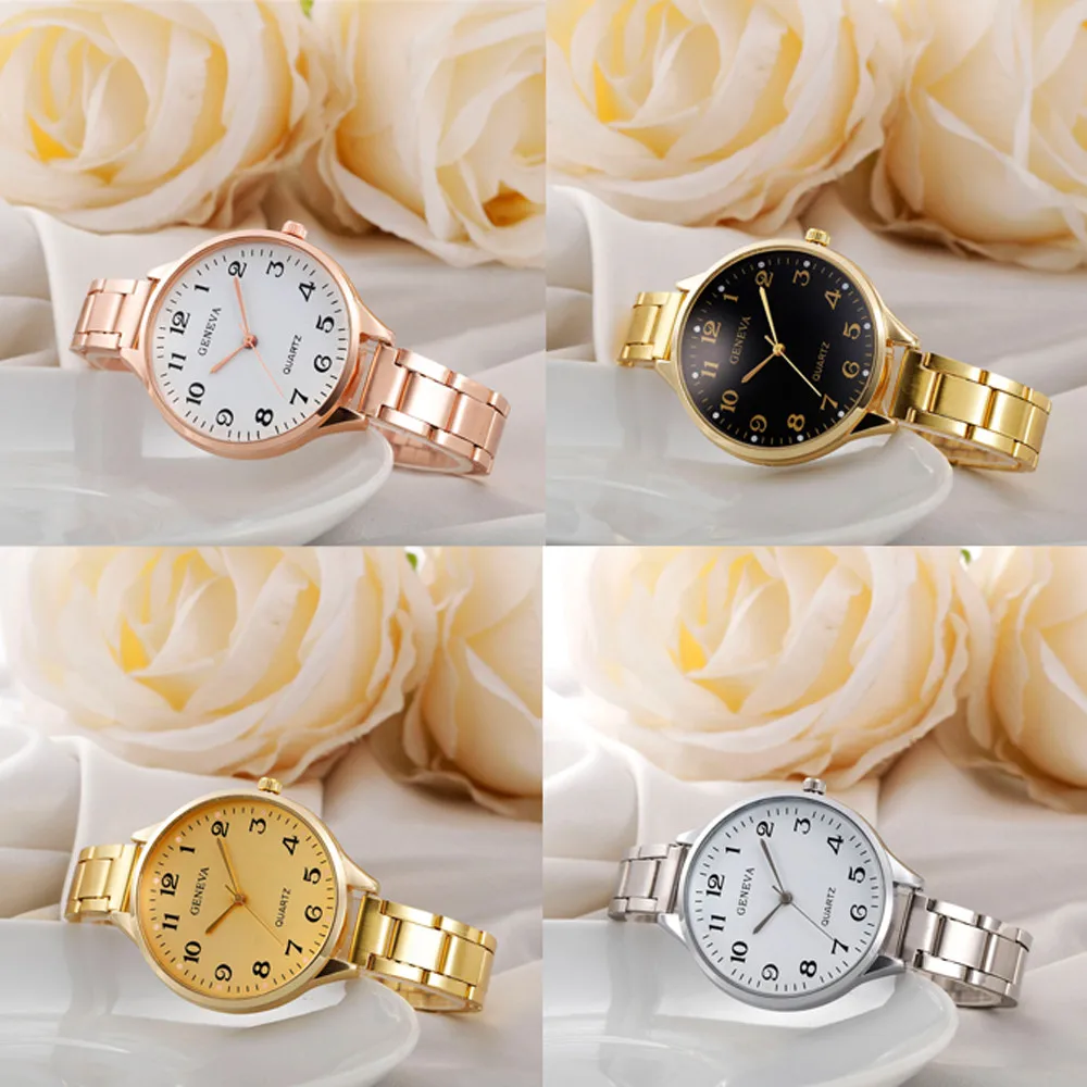 

Women watches luxury gold crystal Fashion Women Crystal Stainless Steel Analog Quartz Wrist Watch Bracele relogio feminino 30y
