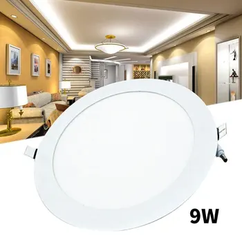 

LED Downlight 9W Round Recessed Lamp AC165-265V Led Bulb Bedroom Kitchen Indoor LED Spot Lighting Round Panel Light Cold White