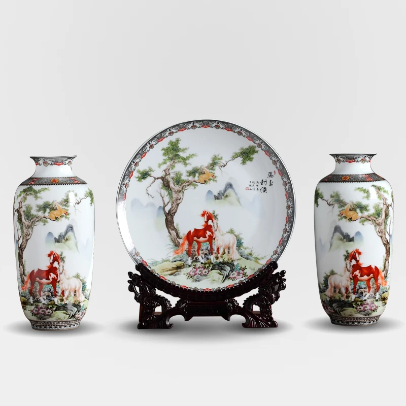 

Jingdezhen Antique Ceramic Vase And Plates Set Chinese Vases