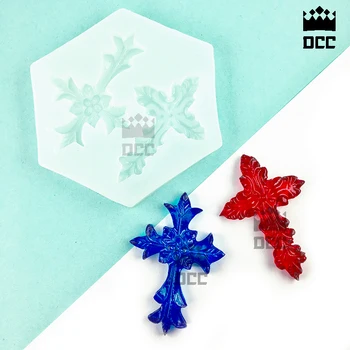 

1PC Cross shape liquid silicone mold DIY resin jewelry mold for epoxy resin uv resin mold