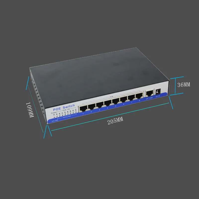 IEEE802.3af POE 8ch 10/100 Мбит/с коммутатор питания через ethernet сетевой rj45 lan концентратор poe 8