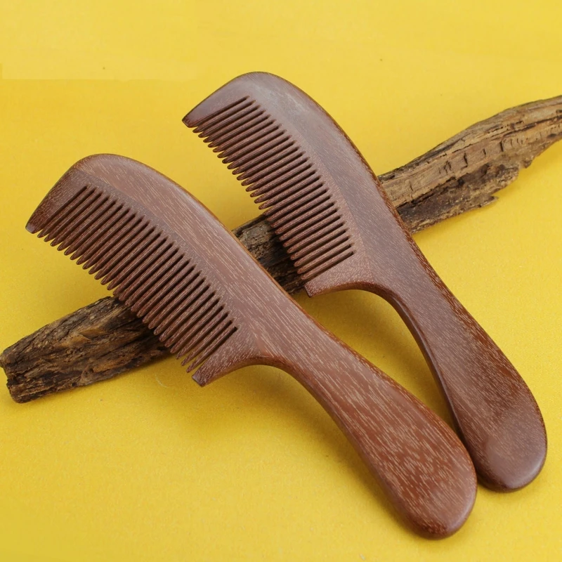 

2019 High quality handmade 20cm big red Sandalwood Boutique Comb hairdressing professional health care sandalwood wooden Combs