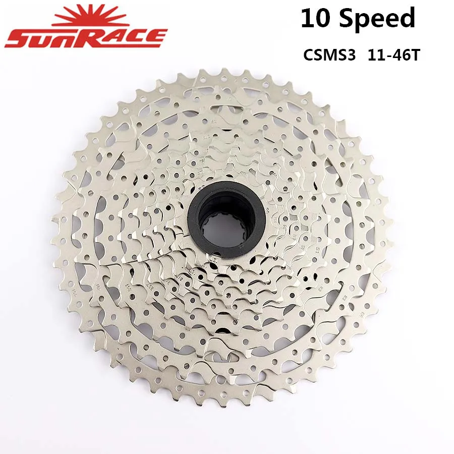 SunRace 10 Speed Cassette CSMS3 CSMX3 11-40T 42T 46T Bike Cassette fit Shimano SRAM Flywheel 11-40 11-42 11-46 10s Cassette - Цвет: MS3 11-46T Sliver