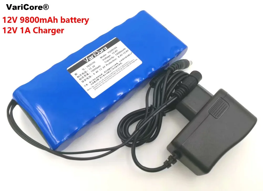 12 v 9.8Ah 9800mAh 18650 перезаряжаемые батареи 12V литий-ионный аккумулятор Защитная плата CCTV монитор батарея+ 12,6 V 1A зарядное устройство