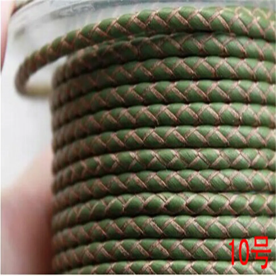 Lacooogh 2 м/лот диаметр 3 мм 4 мм Натуральная Плетеная кожа шнур круглый кожаный шнур нить для DIY ожерелье браслет Изготовление ювелирных изделий - Цвет: green
