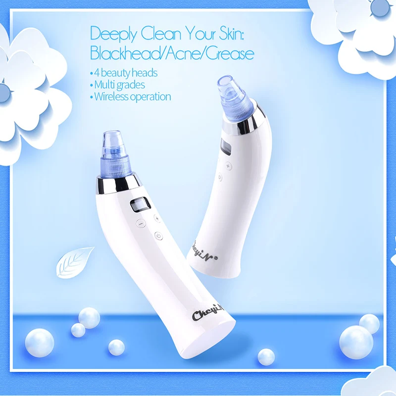 

Electric Vacuum Suction Blackhead Remover Microdermabrasion Diamond Comedo Extractor Facial Pore Cleanser Grease Acne Removal PJ