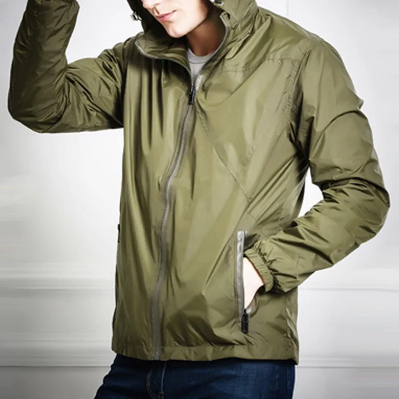 

CALOFE Men Hiking Jacket Sporting Windbreaker Softshell 2018 Climbing Fishing Cycling Double Ultralight Hooded