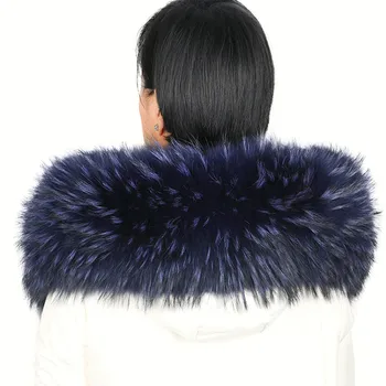 

Luxury Real Raccoon Fur Scarf Women 100% Natural Raccoon Fur Collar Winter Warm Fur Collar Scarves 70cm 75cm 80cm