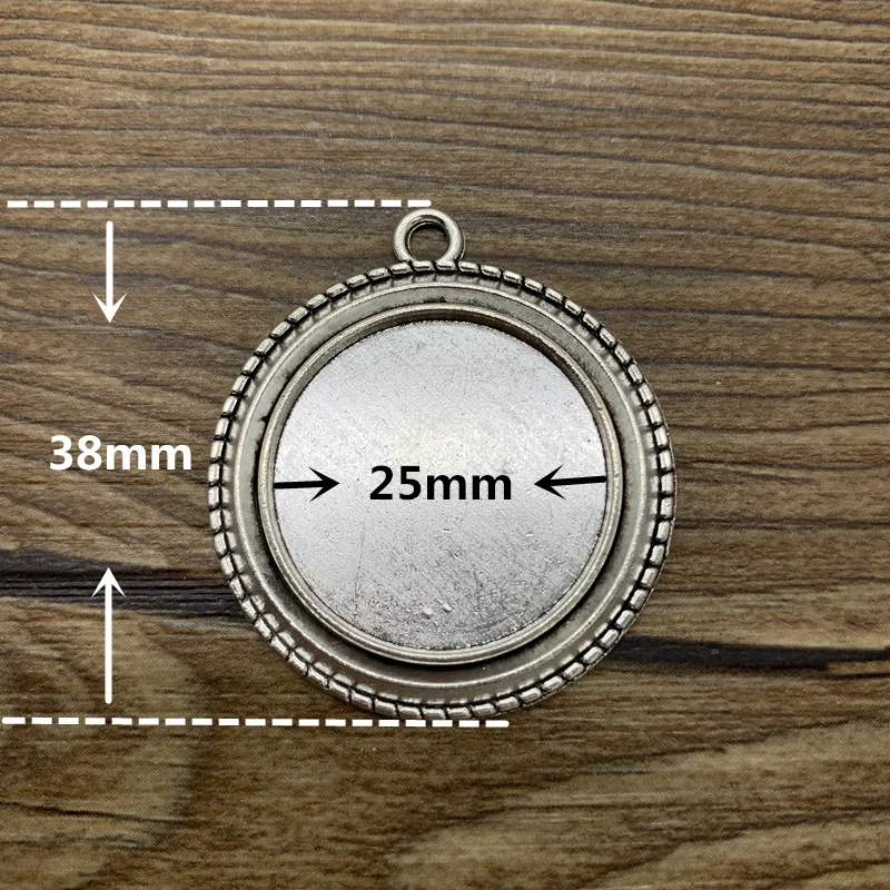 2шт 25 мм стекло кабошон сплав Материал Камея База оправа Ювелирная фурнитура Кулон Браслет аксессуар DIY ювелирных изделий