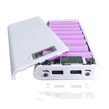

5V DIY Shell Case LCD Display Dual USB 8*18650 Power Bank Battery Box Mobile Phone Charger For iPhone 6 Plus S6 Xiaomi