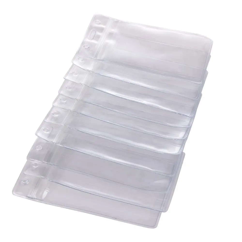 

10 pcs Clear PVC Business ID Badge Card Holder Case with Slot & Chain Holes (10 Vertical Style)