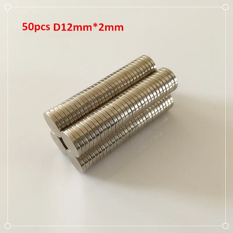 

50Pcs/lot N52 Strong Ndfeb Magnets Bulk Super Round Disc Rare Earth Neodymium Magnet 12mm x 2mm