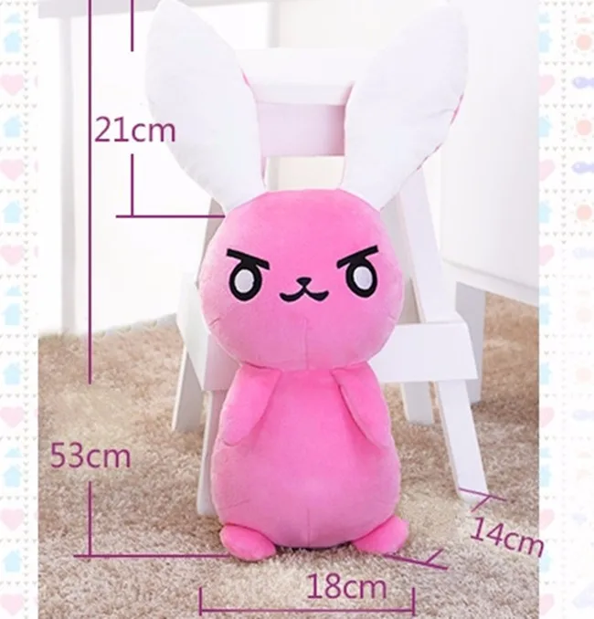 ow dva hana sarki pembe tavsan maskot oyuncak 20 inc dolmasi ve pelus karikatur oyuncak