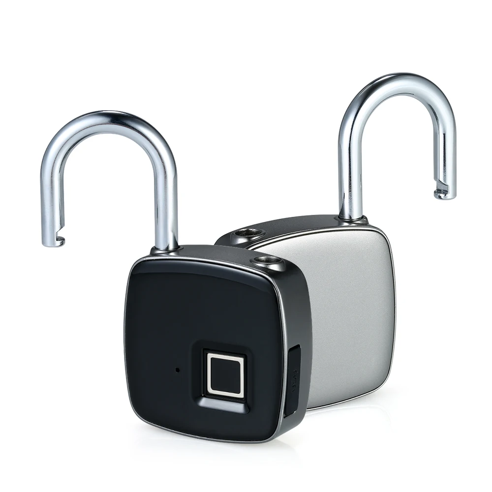 USB Rechargeable Smart Keyless Fingerprint Lock IP65 Waterproof Anti-Theft Security Padlock Door Luggage Case Lock