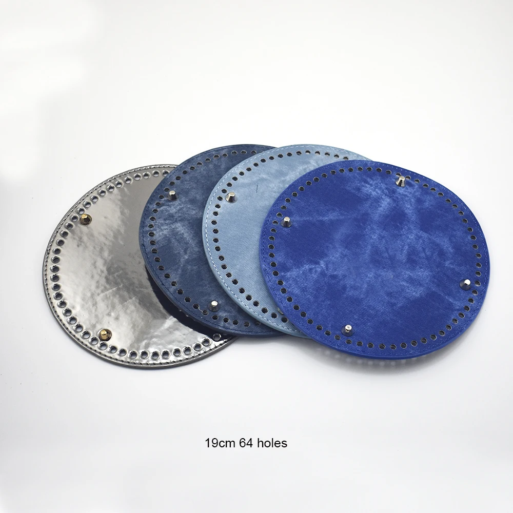 Bag Accessories Leather Bag Round Bottom Women DIY Denim Replacement Bottoms for Girls Bucket Bags Handbag Accessory 19*19cm