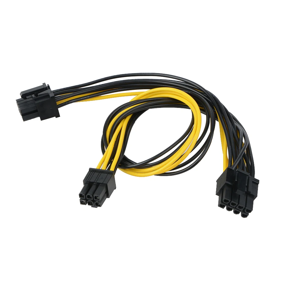 6 Pin male to Dual 2x8 Pin (6 + 2) male PCI Express адаптер питания кабель для видеокарты (20 см + 40 см) Разъемы