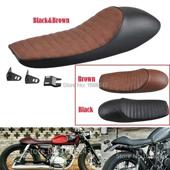 

Motorcycle Universal Vintage Hump Style Cafe Racer Seat Saddle Fits For Honda CB400 CB550 CB750 Black Brown New
