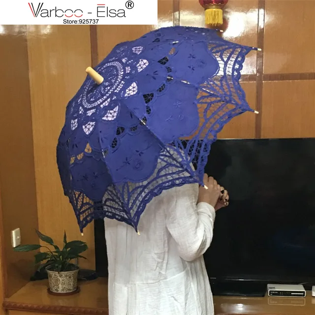 Lace Umbrella Vintage New Blue Parasol Clical Fancy Bridal Lace Umbrella Vintage New Blue Parasol Clical Fancy Bridal Accessories Long Handle Wedding