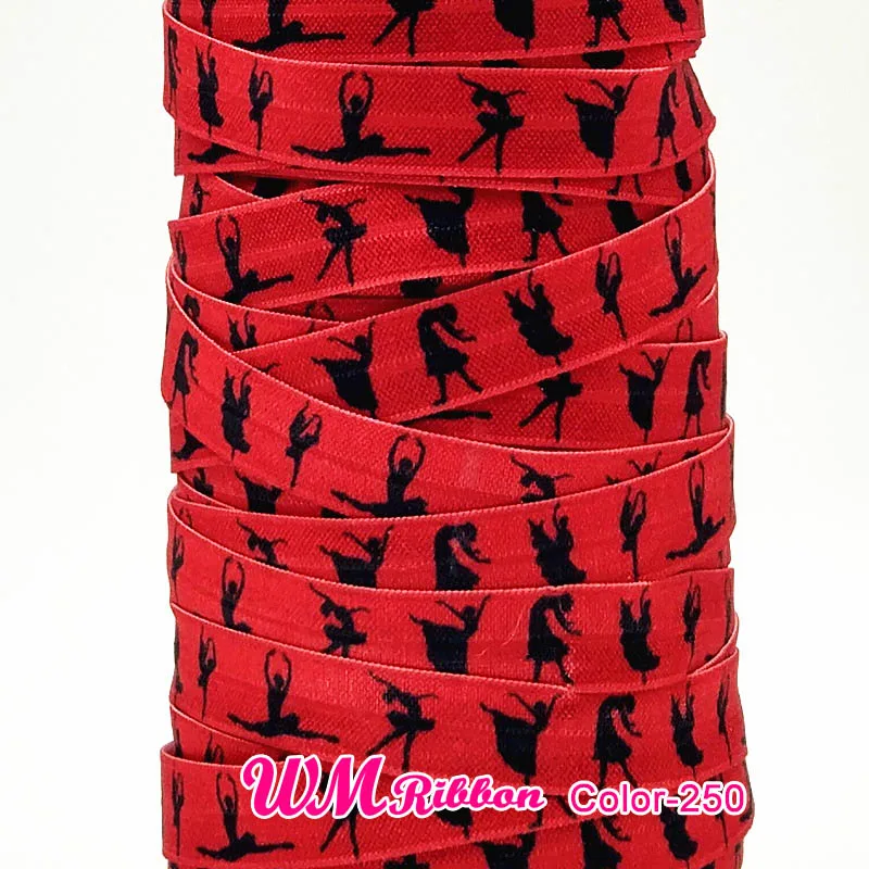 Q&ampN ribbon wholesale/OEM 5/8inch 15mm 130809 colorful Ballet design printed folded over elastic FOE for sport hair tie | Дом и сад