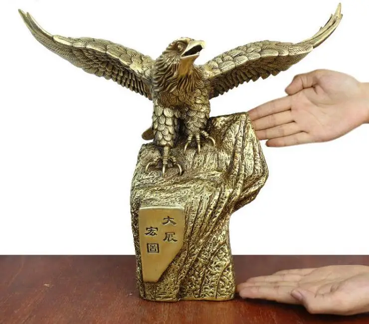 16&quot Art Deco Sculpture Flying Eagle Falcon Hawk Bronze Statue | Дом и сад
