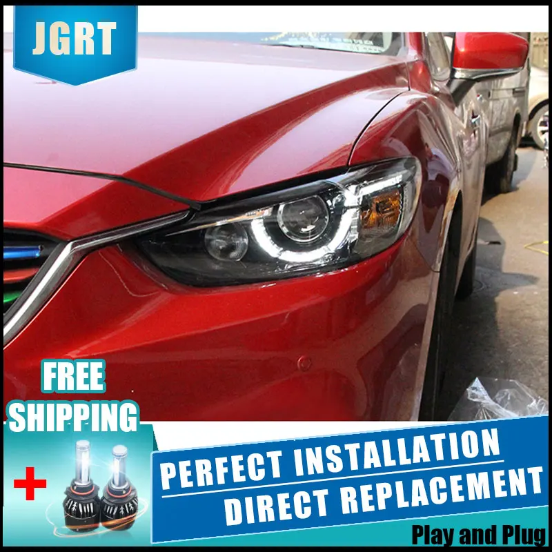 2 шт. светодиодный фары для Mazda 6 2014 2017 Автомобильный свет двойной ксеноновые линзы