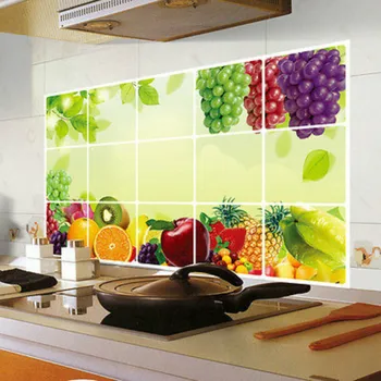 

Oilproof Removable Kitchen Mural Vinyl Wall Art Sticker Home Decal Decor DIY Fruit Print Wall Strickers Home Kitchen Decoration