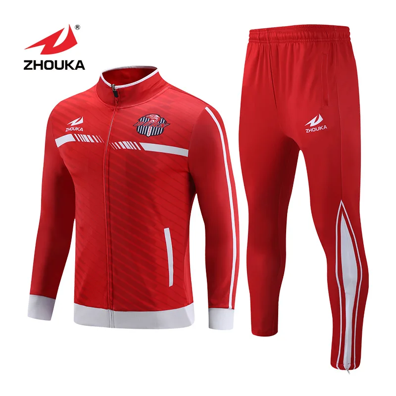 

Customized Zip Jogging Tracksuits Men Team Club Football Uniform Sublimation Print Jacket Track Suit