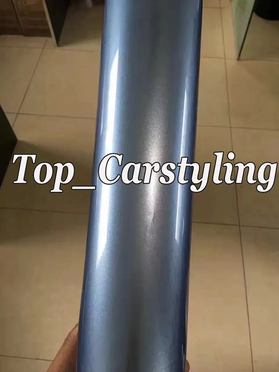 frozen blue glossy metallic car wrapping film vinyl (1)