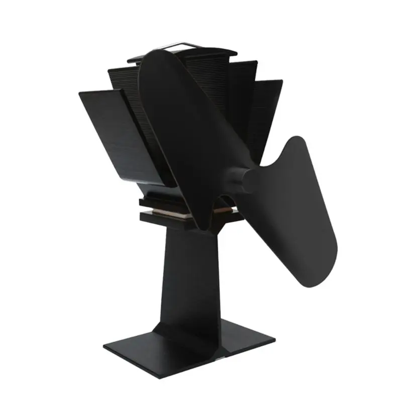 

2 Blades Heat Powered Stove Top Fan Aluminium Silent Eco-Friendly Fuel Saving For Wood Log Burner Fireplace
