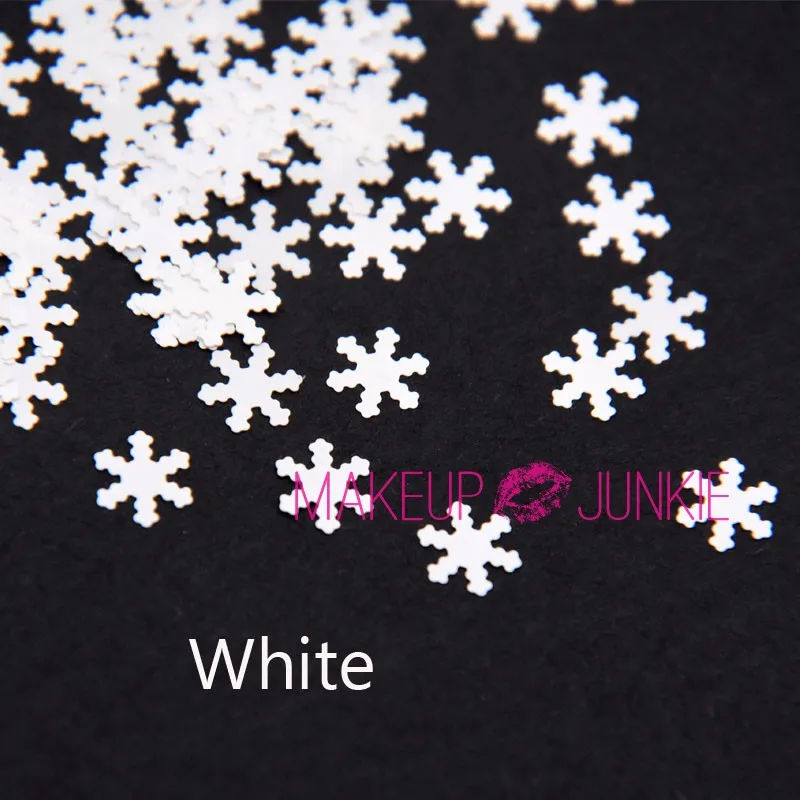 1 коробка белый Снежинка блестки зима Рождество снег Блестки для ногтей AB Цвет хлопья пайетками Рождественский дизайн ногтей украшения - Цвет: Pure White