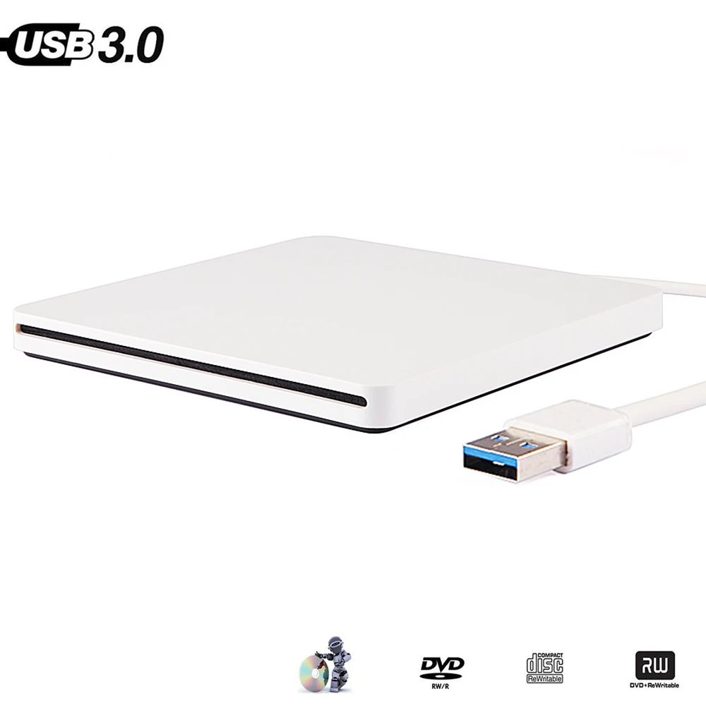 Внешний USB 3,0 высокоскоростной DL DVD RW ГОРЕЛКА CD Writer тонкий портативный оптический привод для ноутбука XP WIN 7 WIN 8 WIN 10 MAC OS