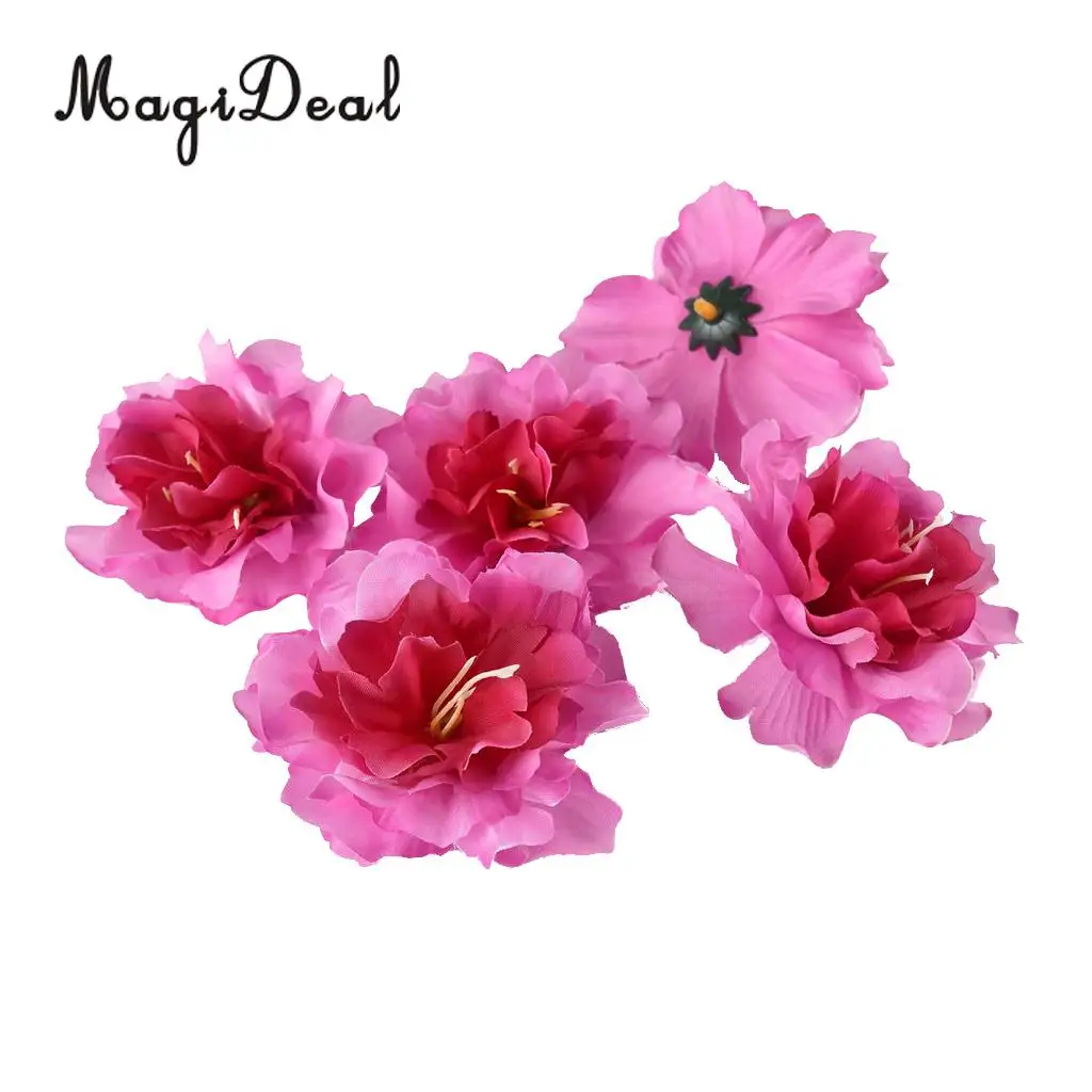 MagiDeal 20pcs Artificial Silk Flower Rose Peony Heads Rose Red Weeding Home Decor Silk Flower Head Artificial Decorations 8cm 